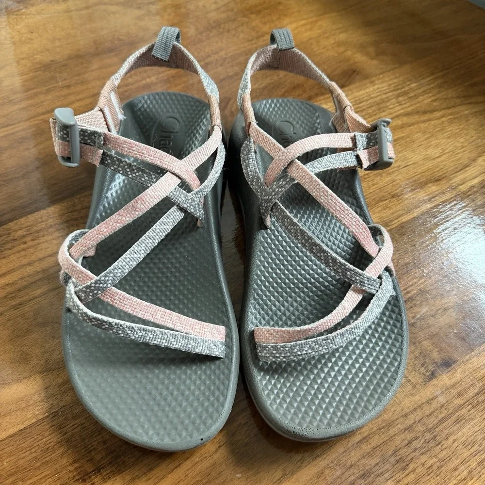 Chaco‎ Unisex Kids Zx1 Ecotread Sandal Adjustable Double Strap Burlap Girls Sz4